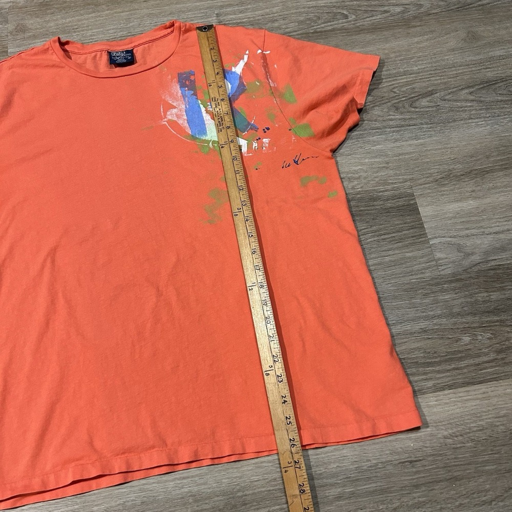 Vintage Polo Ralph Lauren Orange Costal Painted Graphic TShirt Men's Size XL 90s - Picture 5 of 7